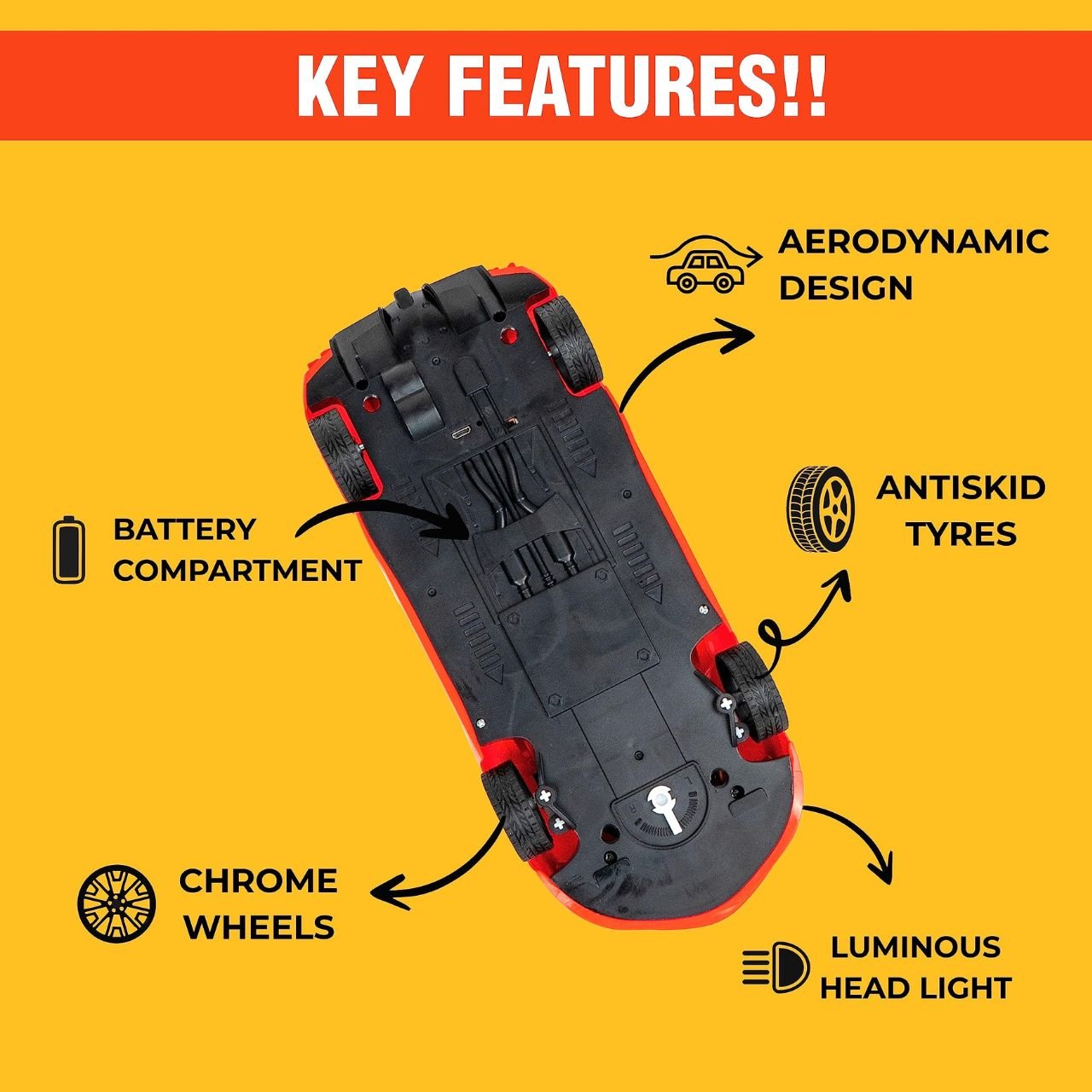 1:16 Scale Orange Remote Control Car