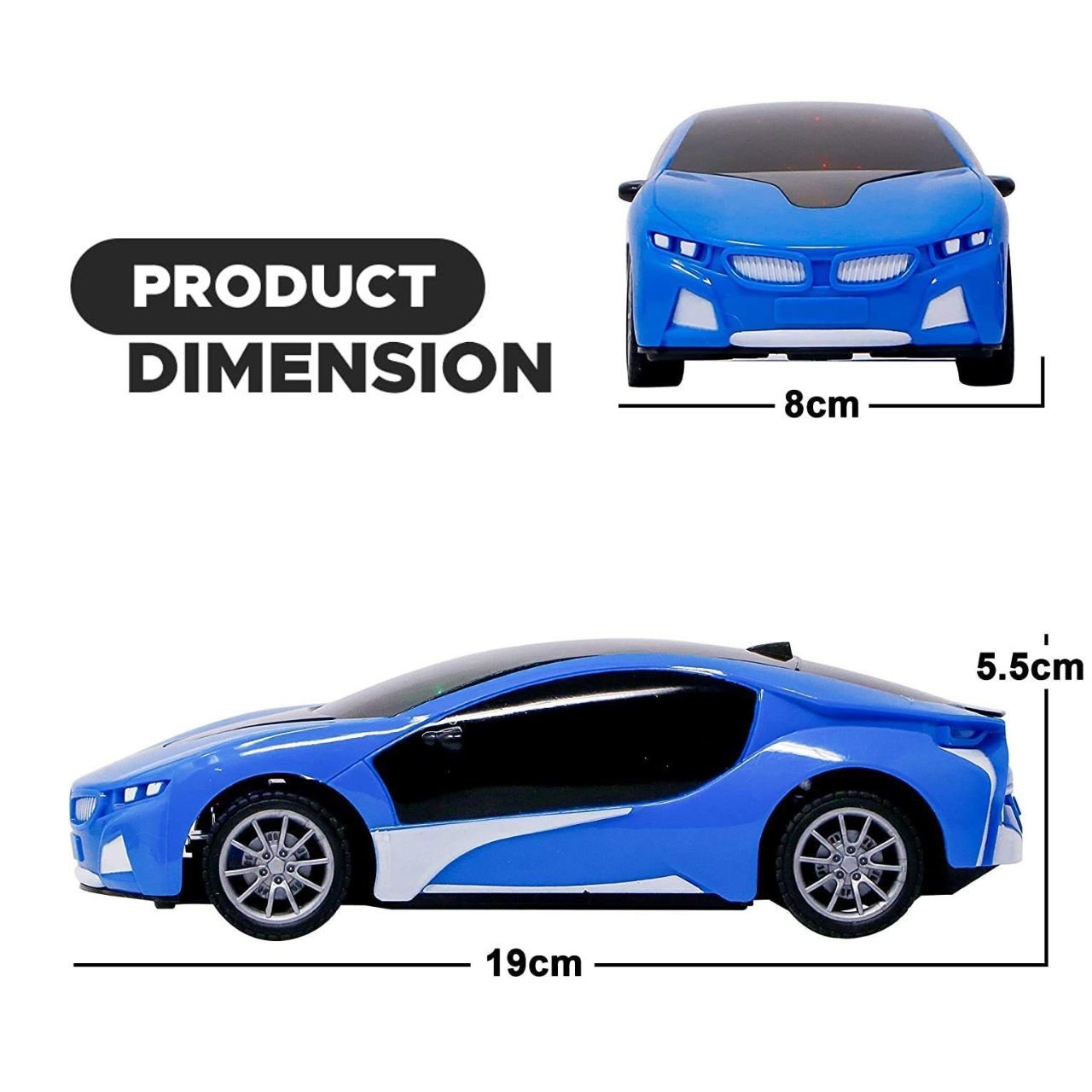 3D Lights Blue Remote Control Car